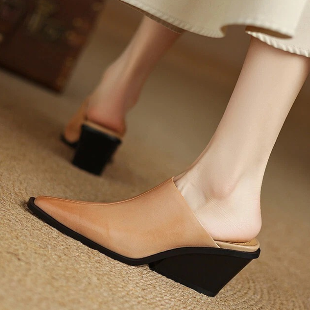 Audrey Genuine Leather Slip-On Mule