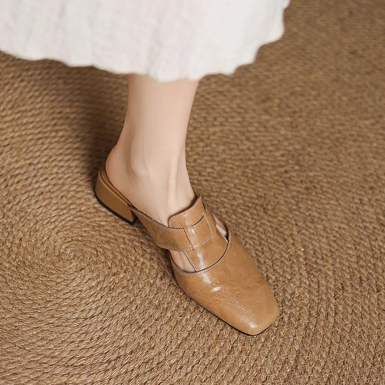Maribel Genuine Leather Mules