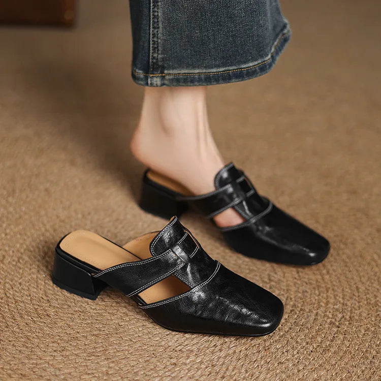 Maribel Genuine Leather Mules