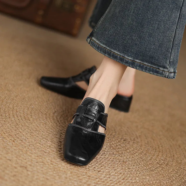 Maribel Genuine Leather Mules