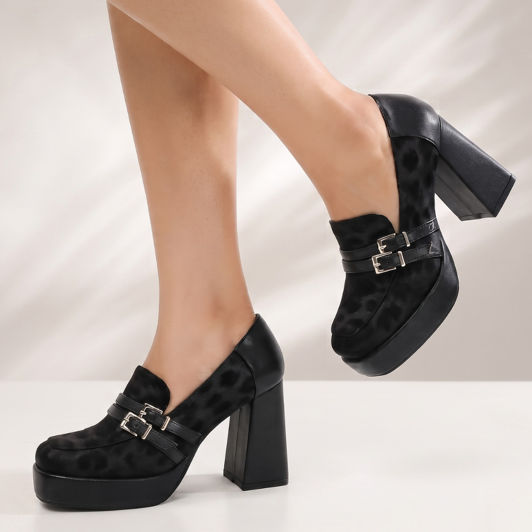 The Victoria Leopard Platform Heels