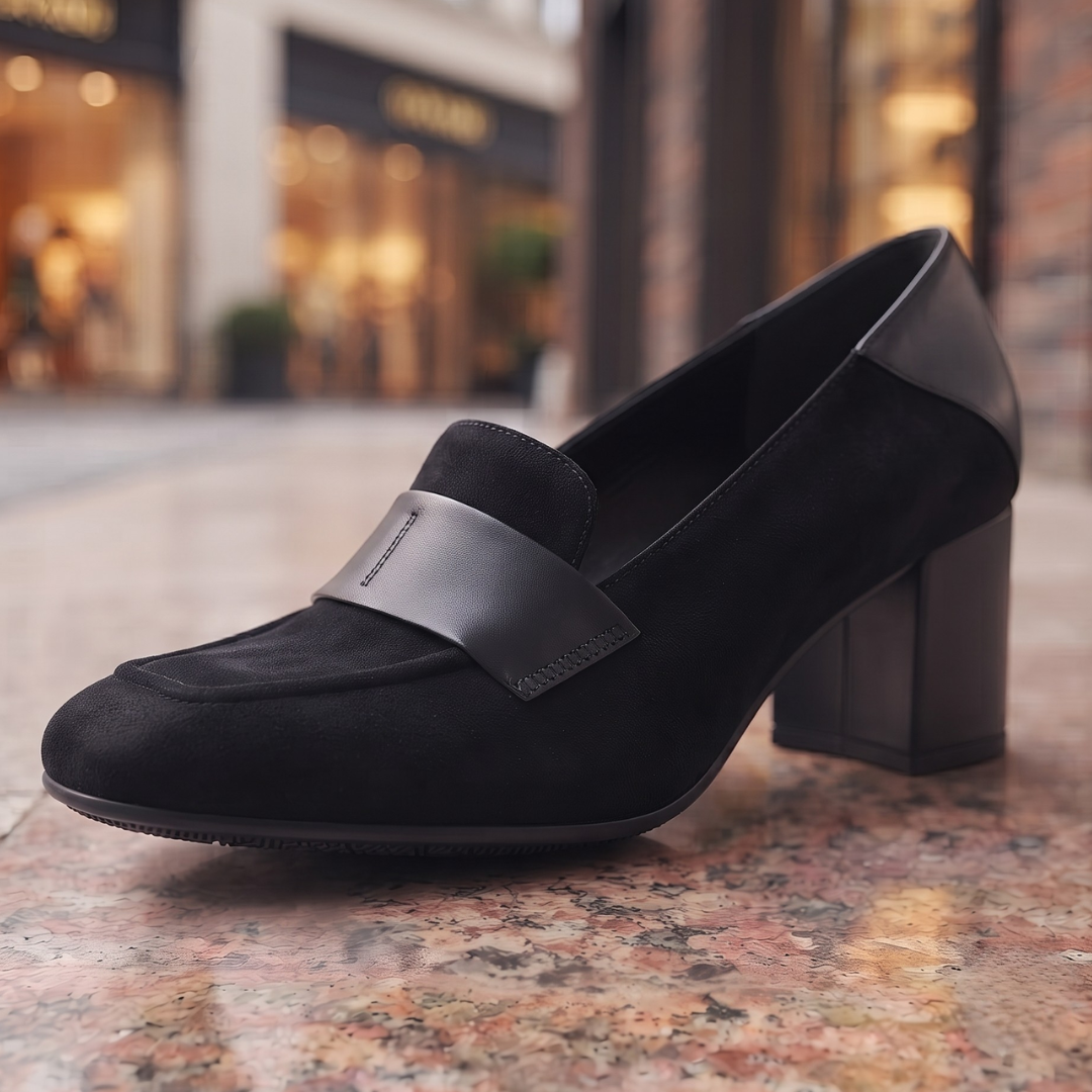 Kensington Suede Block Heel Loafer