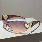 Celeste Rhinestone Heart Sunglasses