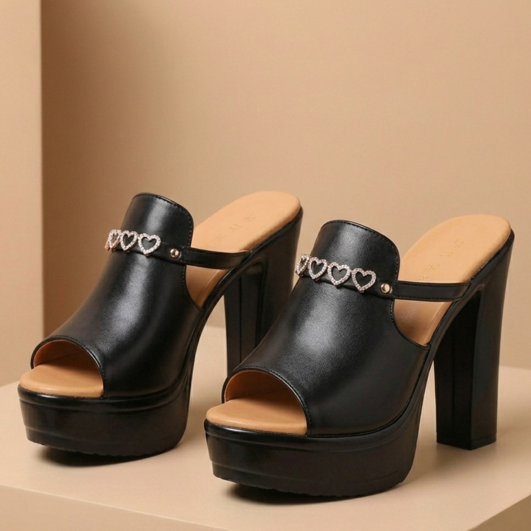 Olivia Heart Accent Heels