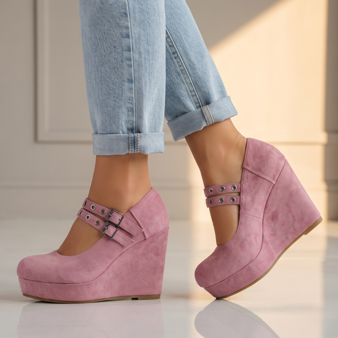 Sadie Double Buckle Wedge