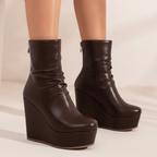 Selene Ruched Platform Wedges