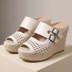 Retro Riviera Buckle Wedges
