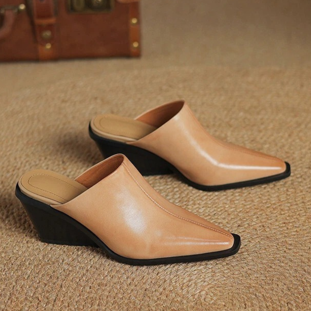 Audrey Genuine Leather Slip-On Mule
