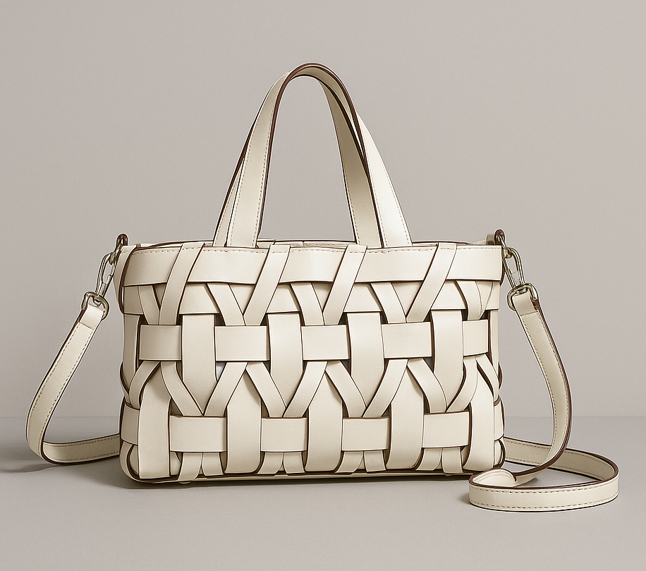 Woven Grace Faux Leather Tote