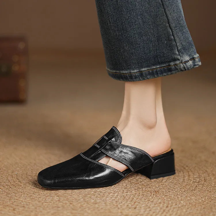 Maribel Genuine Leather Mules
