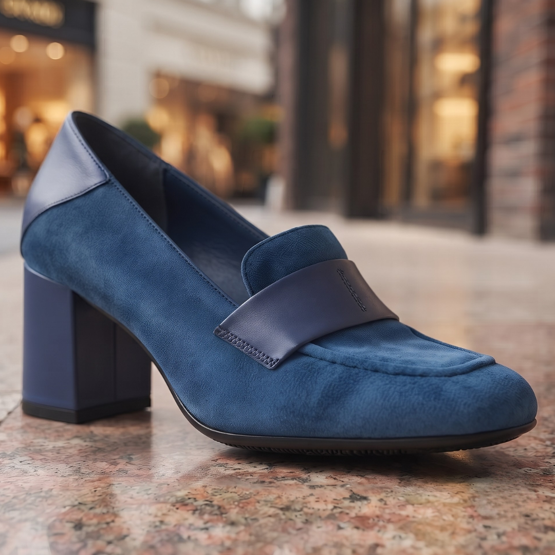 Kensington Suede Block Heel Loafer