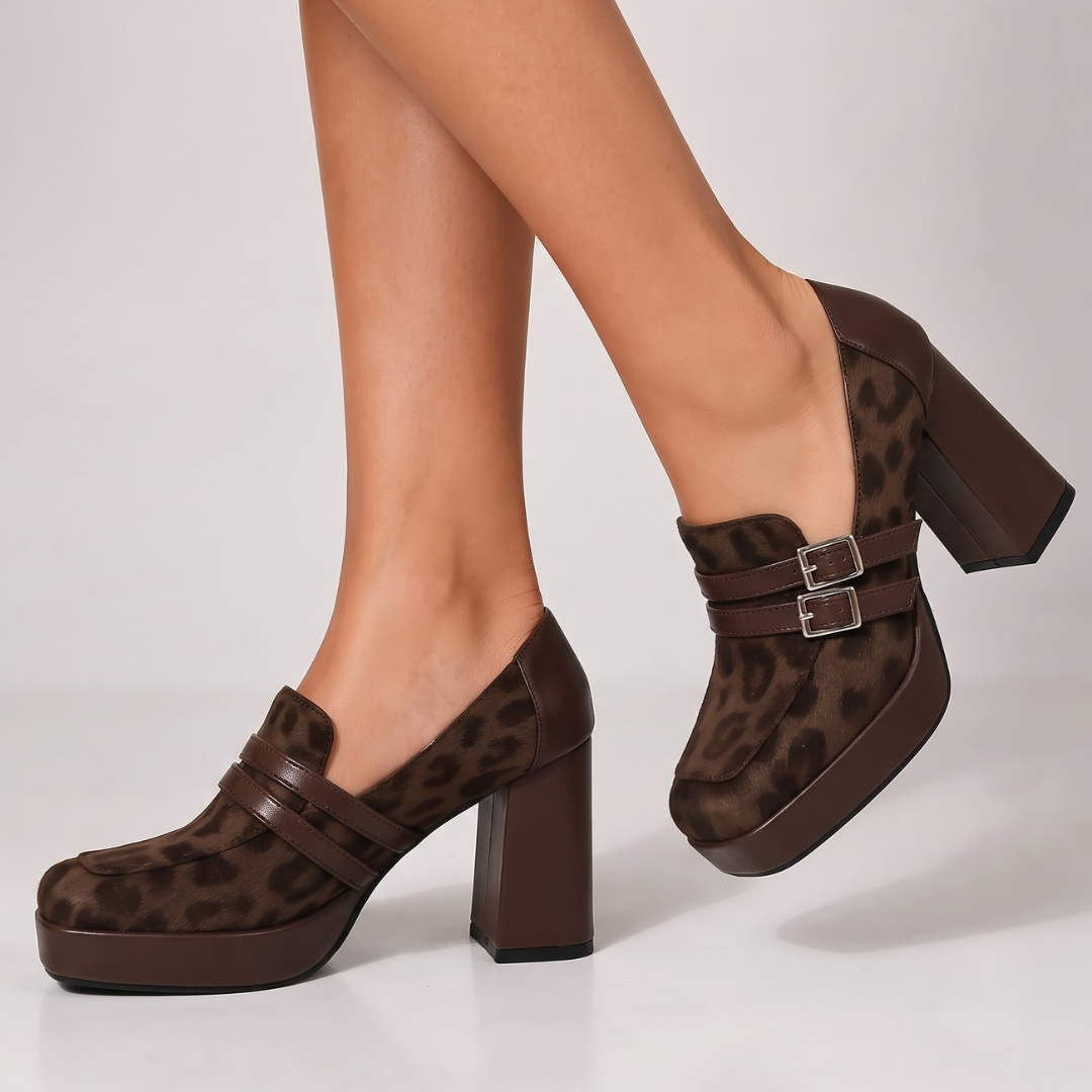 The Victoria Leopard Platform Heels