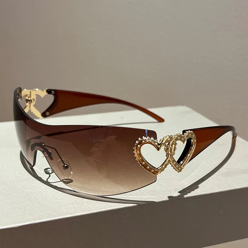 Celeste Rhinestone Heart Sunglasses