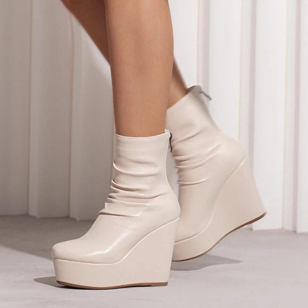 Selene Ruched Platform Wedges