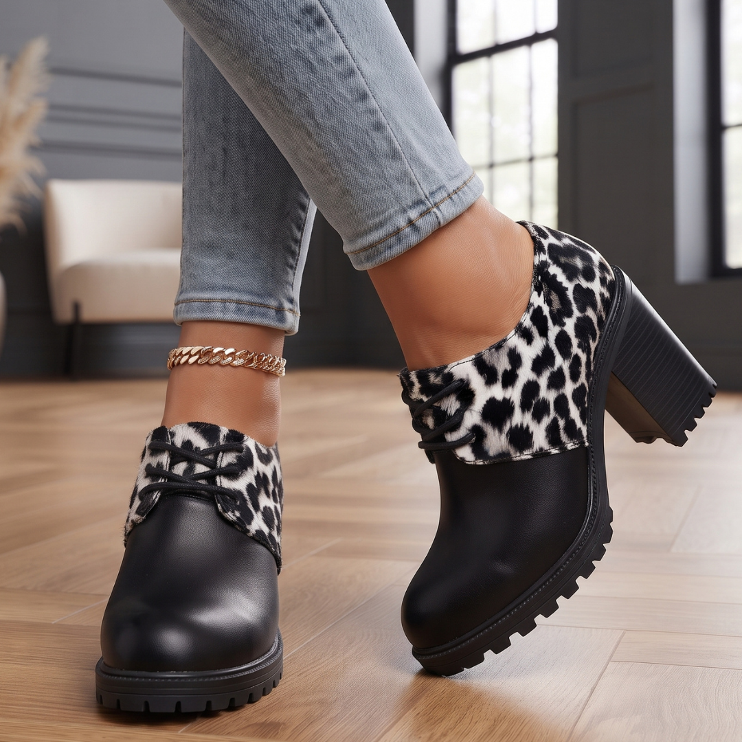 Hadley Leopard Platform Oxford