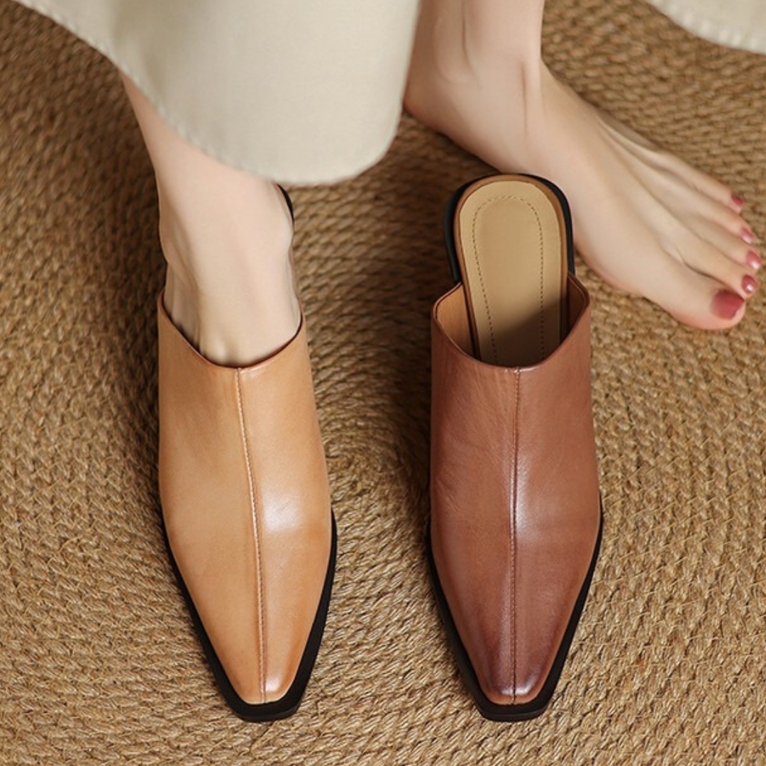 Audrey Genuine Leather Slip-On Mule
