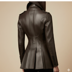 Raven Grace Double-Breasted Leather Coat