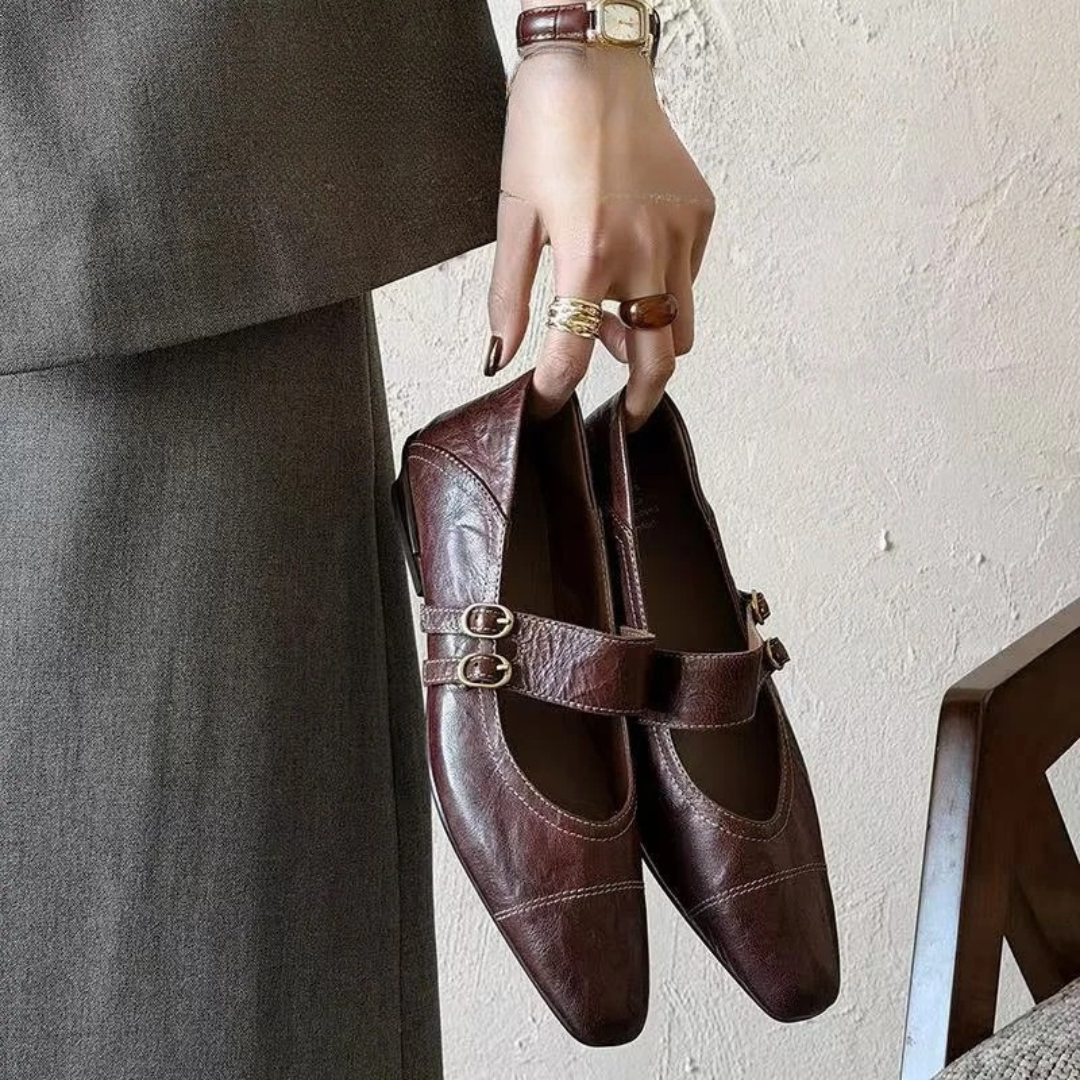 Madison Genuine Leather Mary Jane Heels