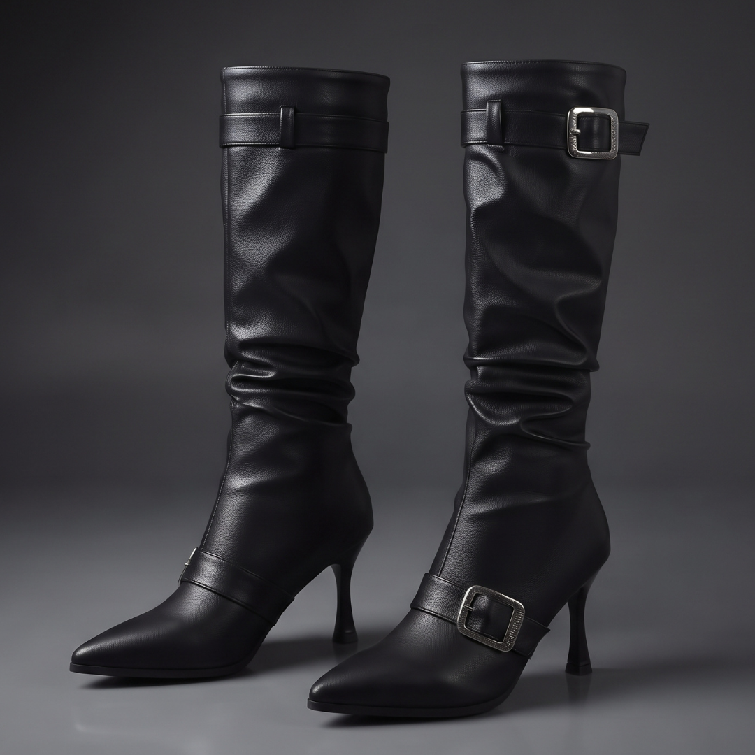 The Sloane Buckle Knee-High Boots