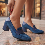 Kensington Suede Block Heel Loafer