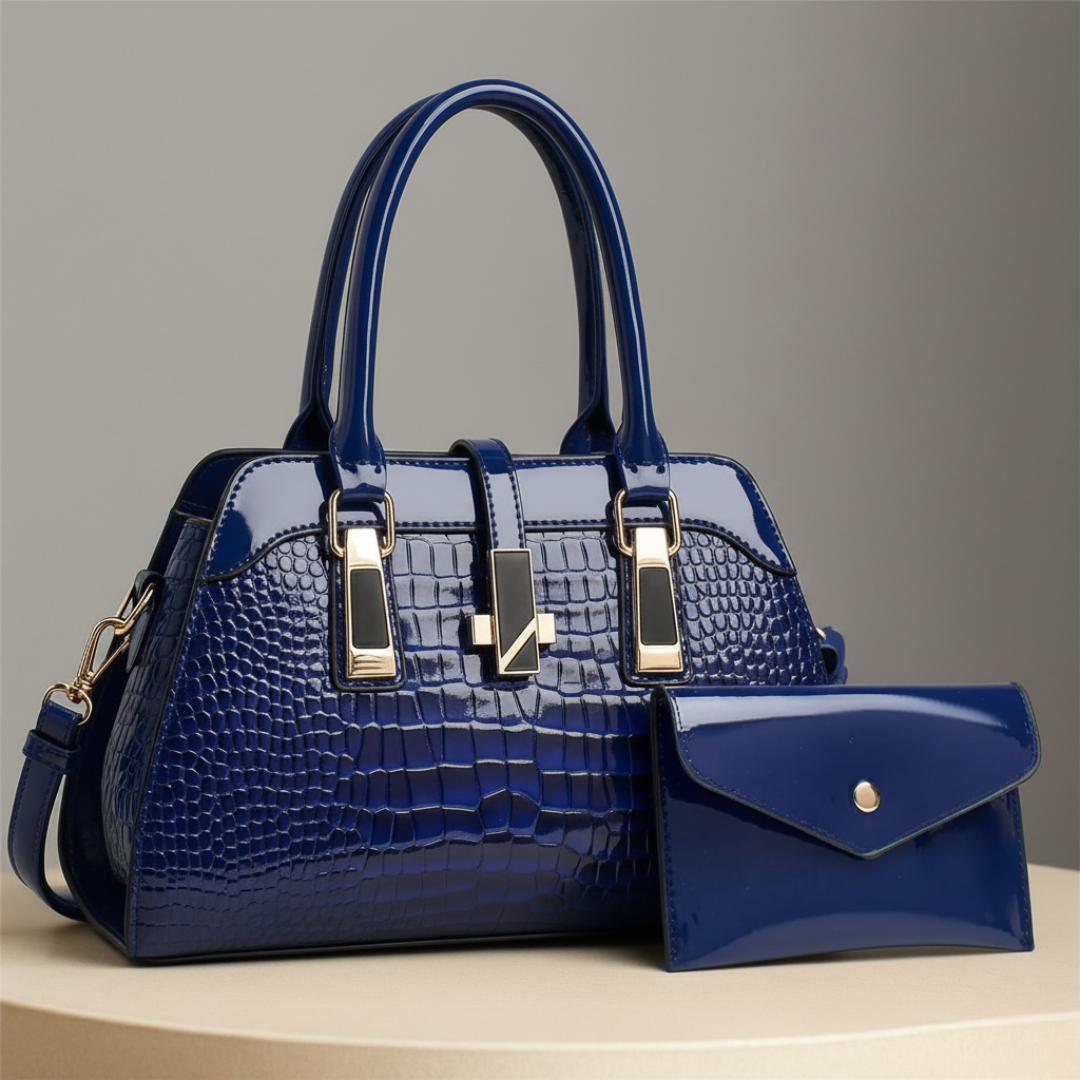 Verona Croc Handbag Set