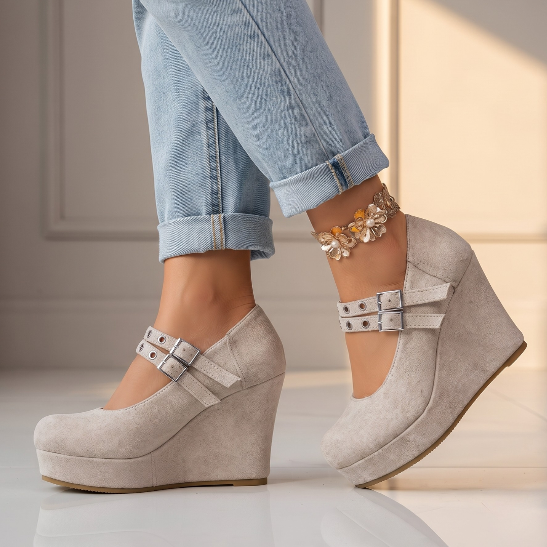 Sadie Double Buckle Wedge