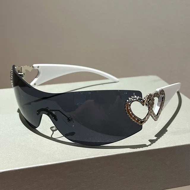 Celeste Rhinestone Heart Sunglasses