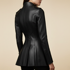 Raven Grace Double-Breasted Leather Coat