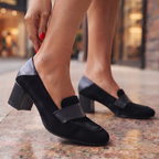 Kensington Suede Block Heel Loafer