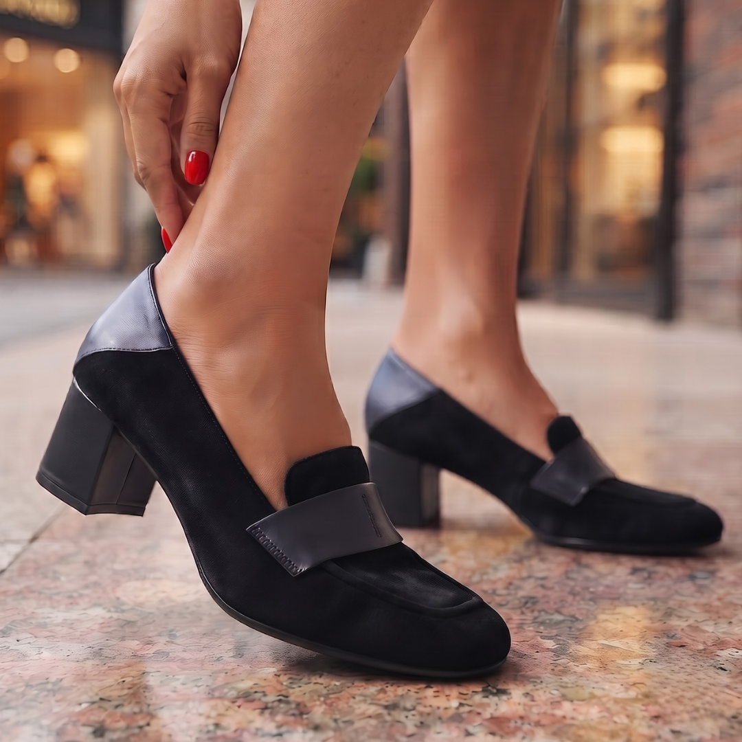Kensington Suede Block Heel Loafer