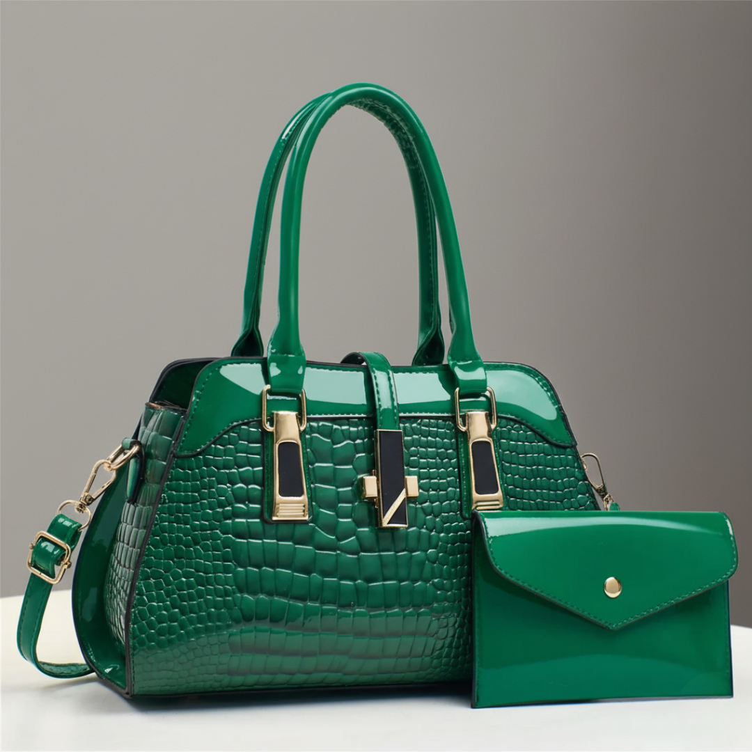 Verona Croc Handbag Set