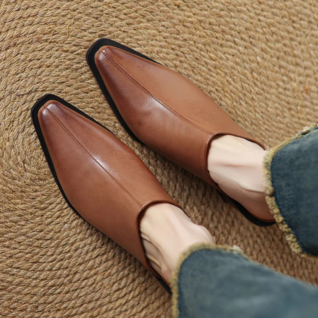 Audrey Genuine Leather Slip-On Mule