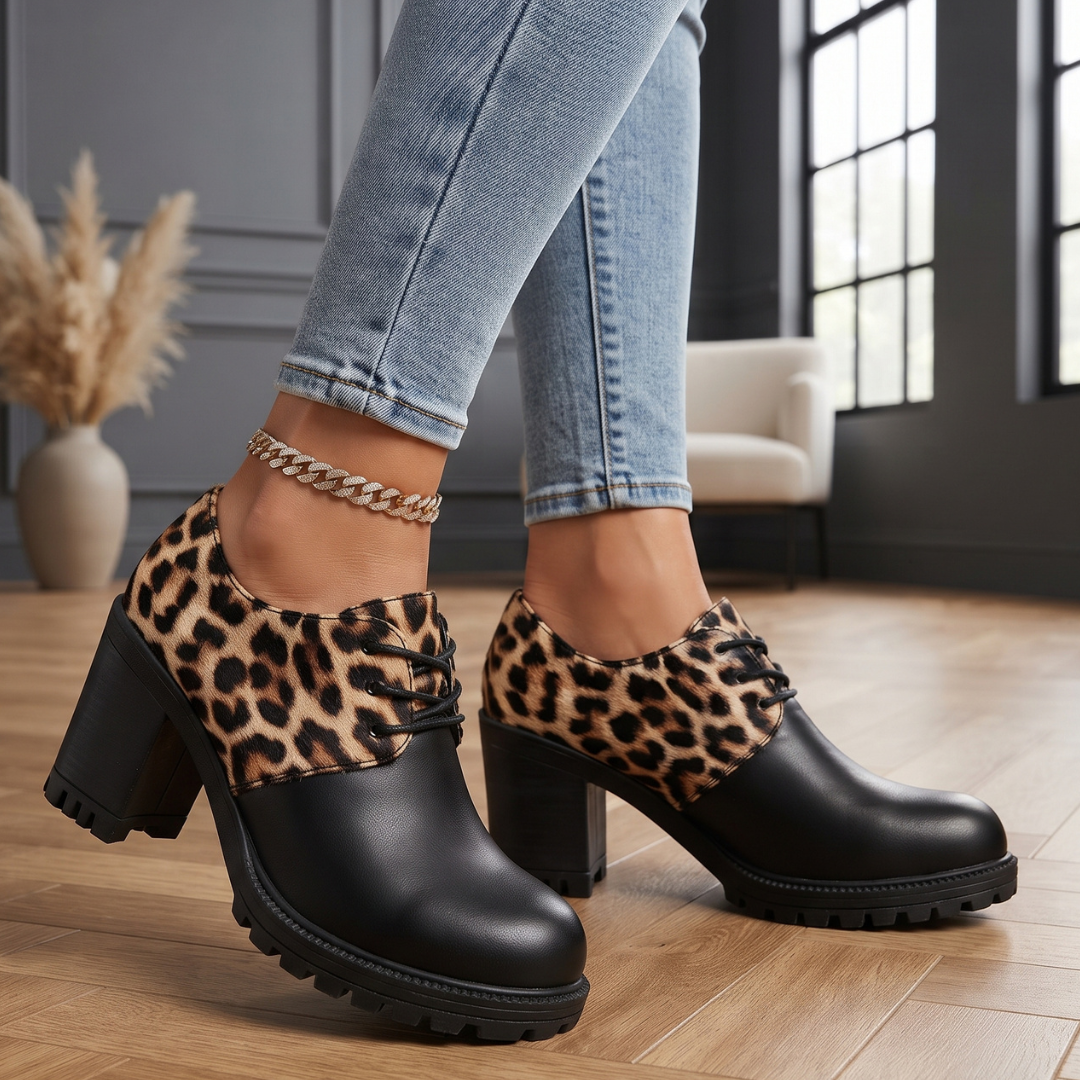 Hadley Leopard Platform Oxford