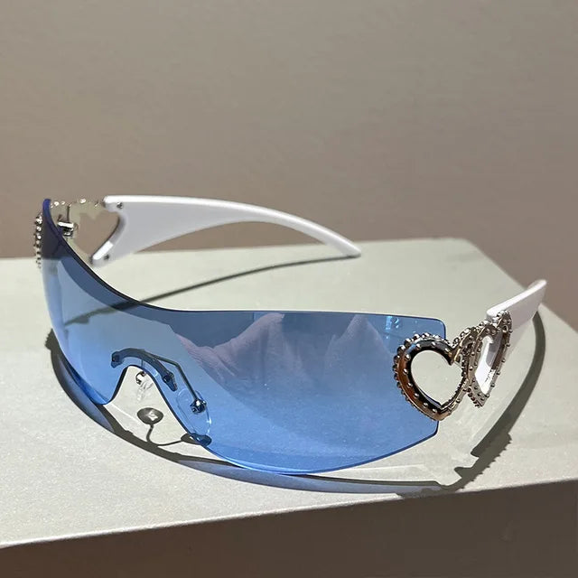 Celeste Rhinestone Heart Sunglasses