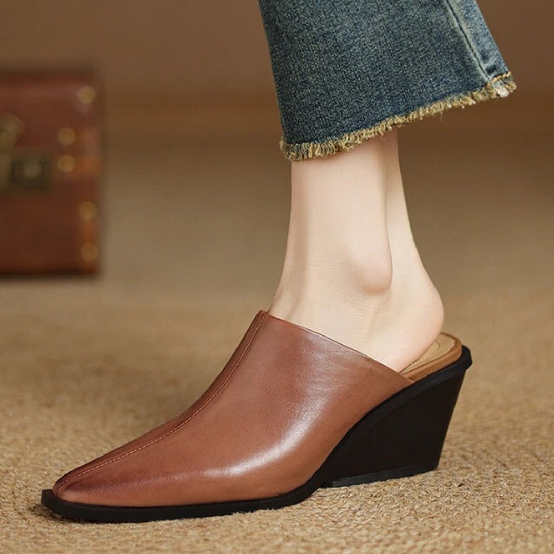 Audrey Genuine Leather Slip-On Mule