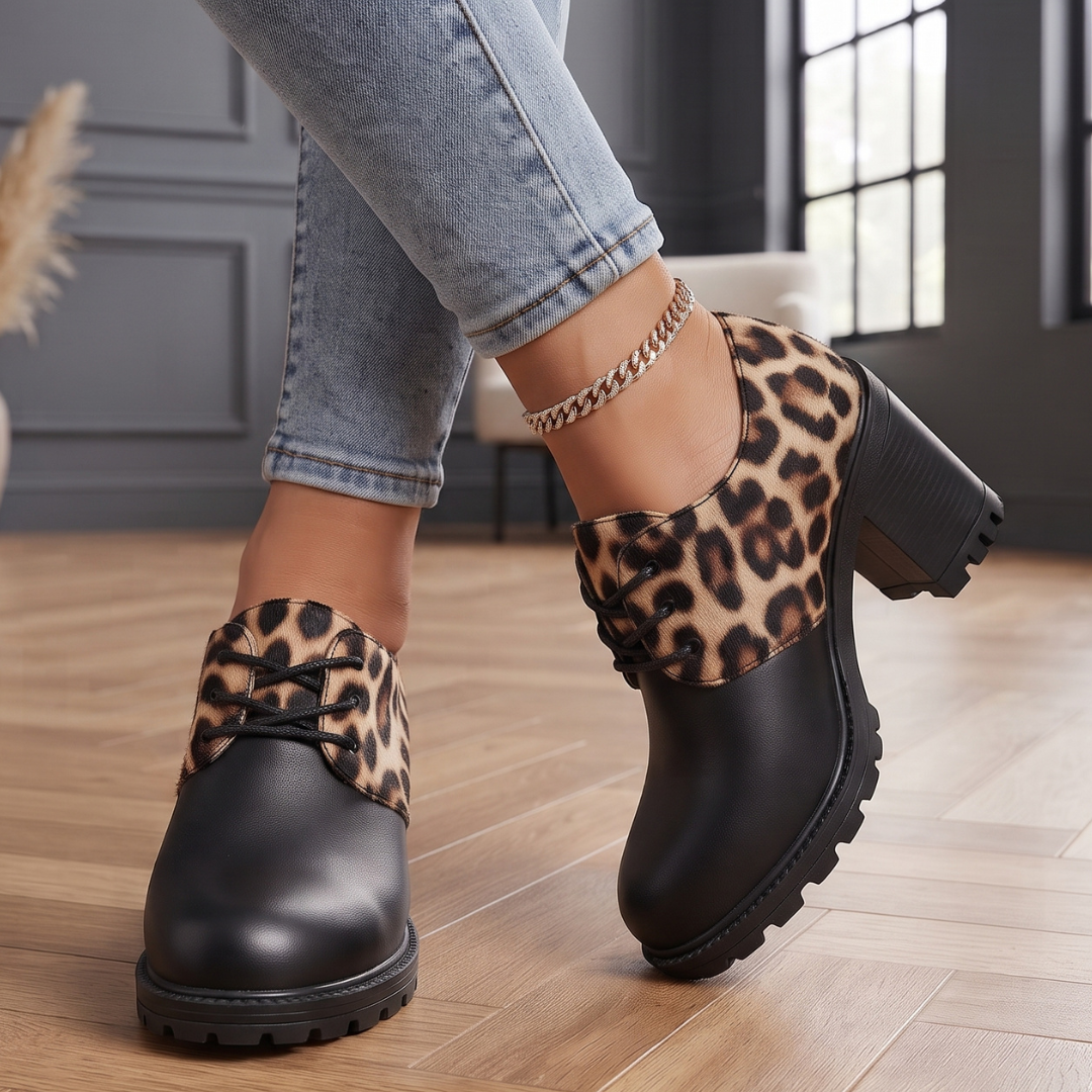 Hadley Leopard Platform Oxford