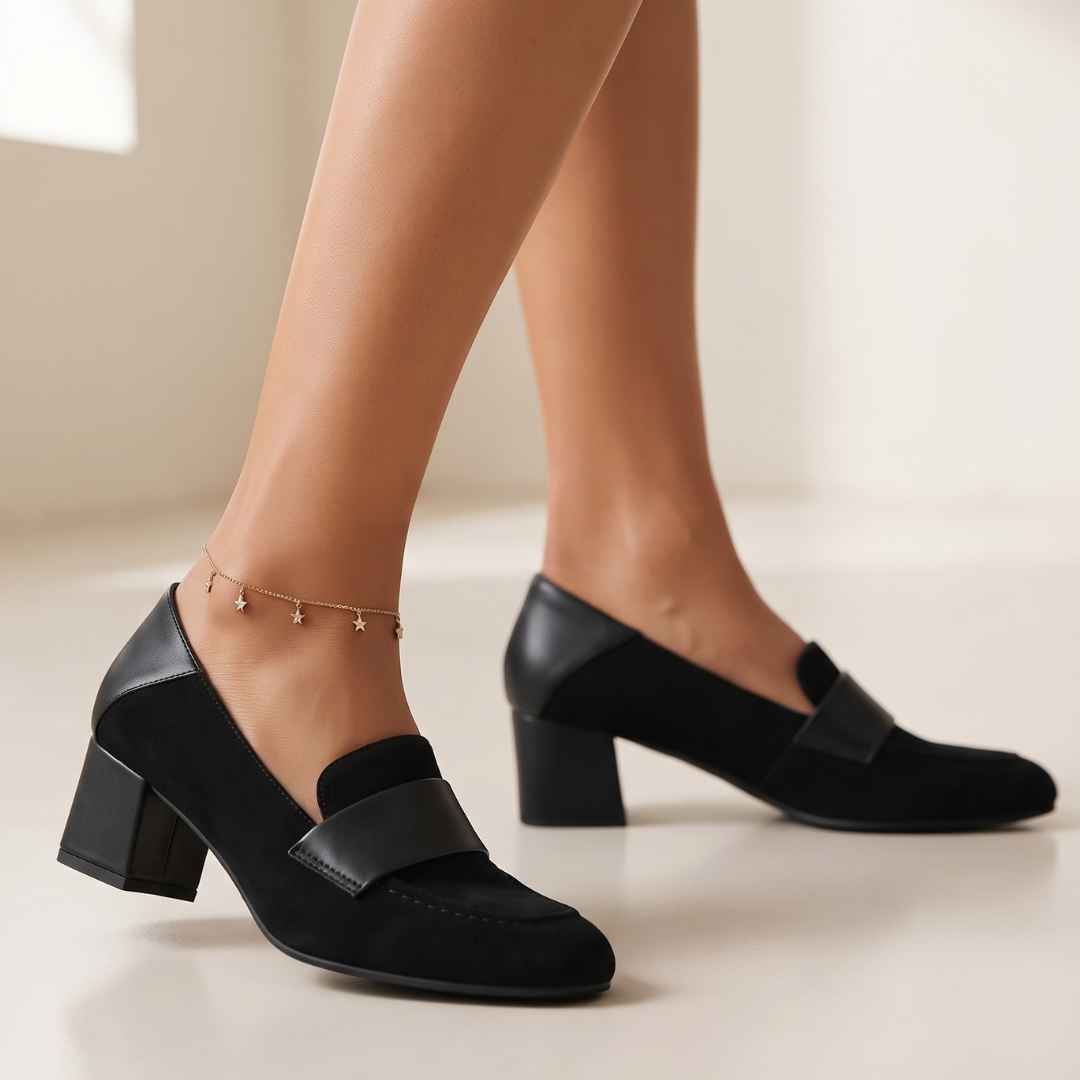 Kensington Suede Block Heel Loafer