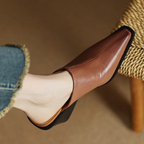 Audrey Genuine Leather Slip-On Mule