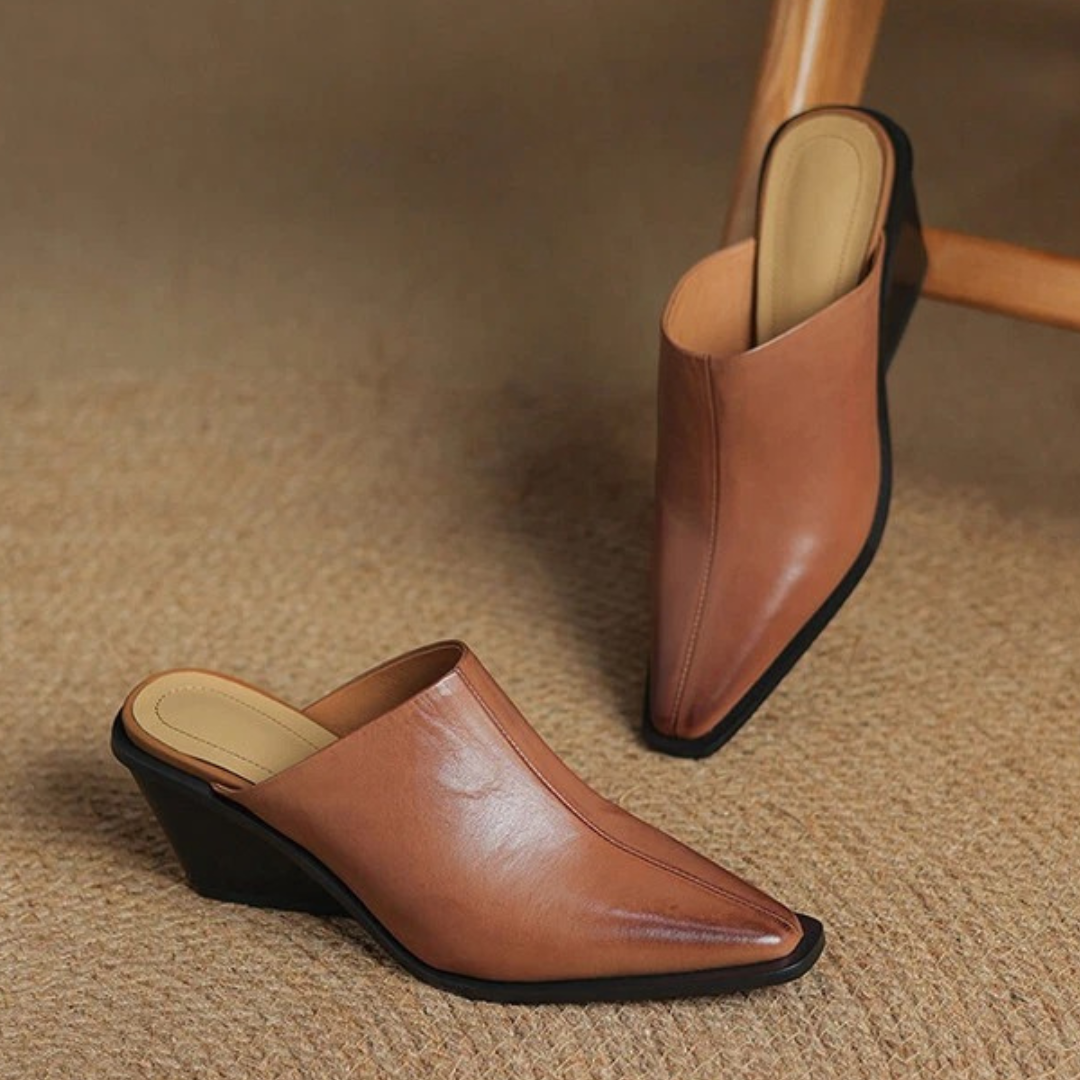 Audrey Genuine Leather Slip-On Mule