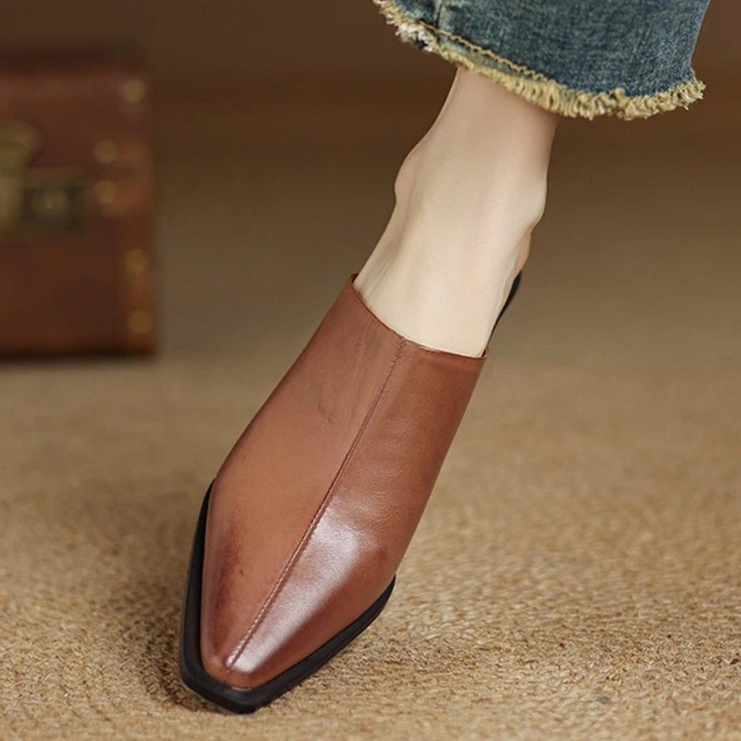 Audrey Genuine Leather Slip-On Mule
