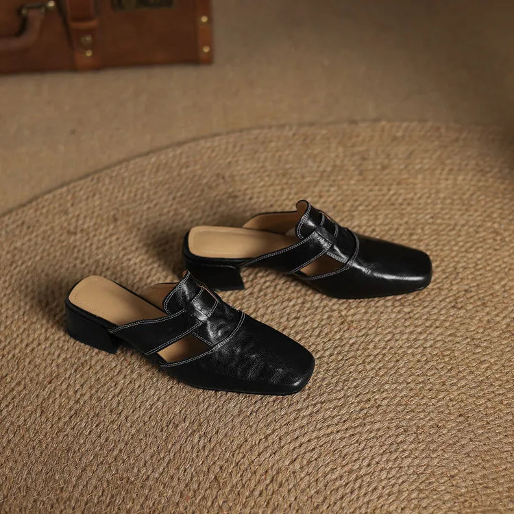 Maribel Genuine Leather Mules