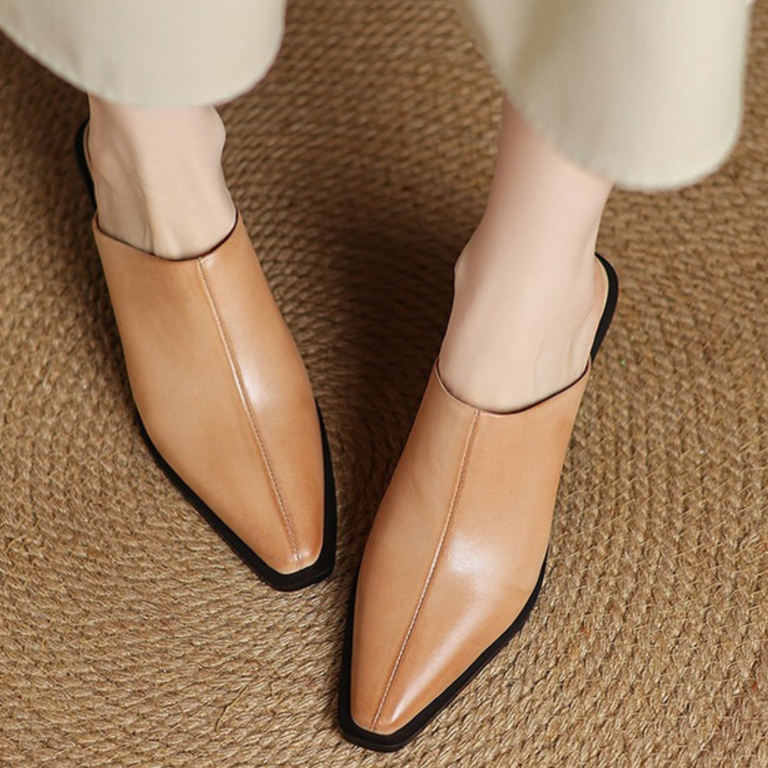 Audrey Genuine Leather Slip-On Mule