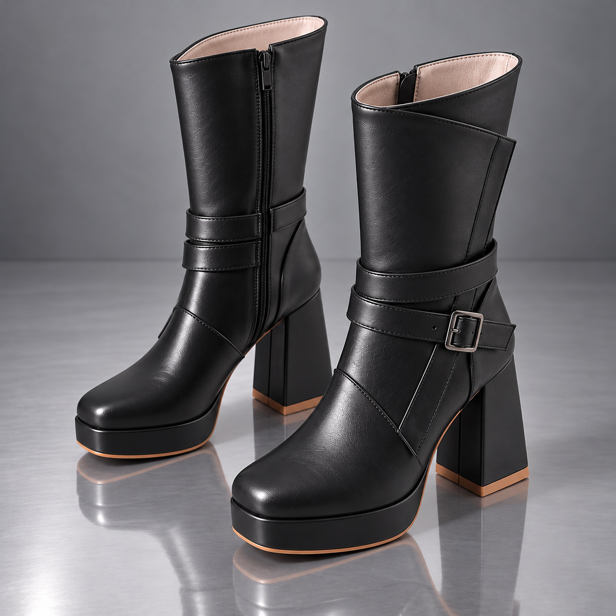 The Monroe Buckle Platform Boots