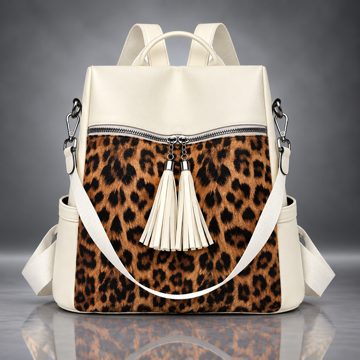 Sahara Leopard Tassel Backpack