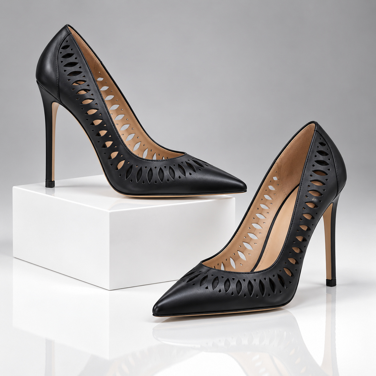 Elara Leather Heels