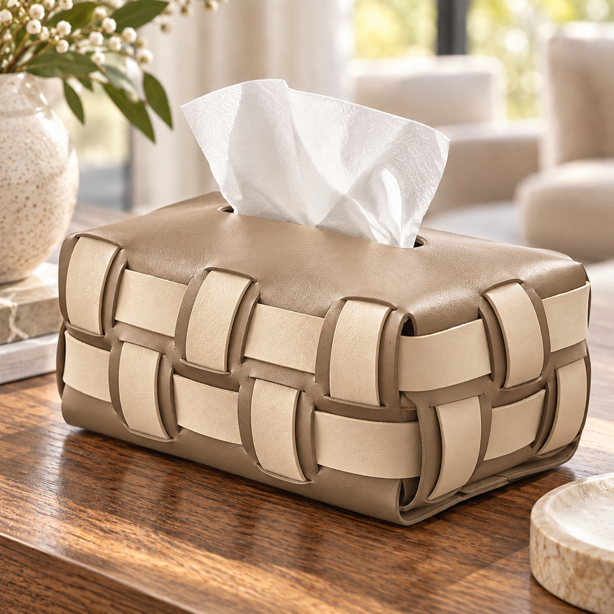 The Beaumont Checkerboard Tissue Box