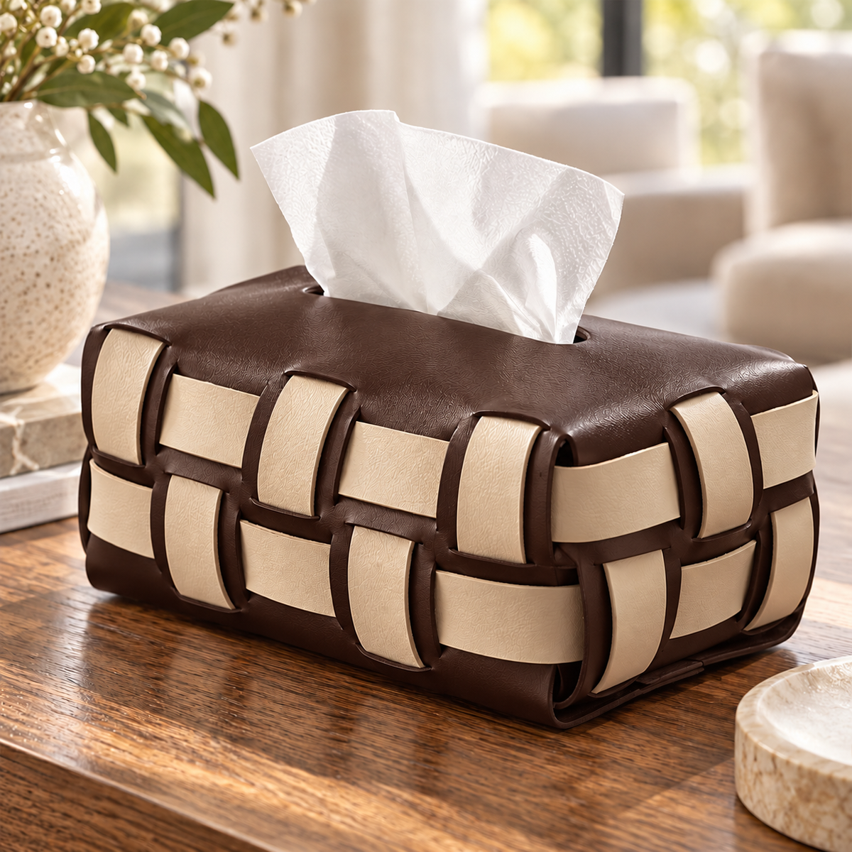 The Beaumont Checkerboard Tissue Box