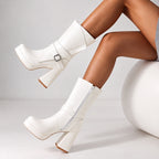 The Monroe Buckle Platform Boots