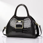 Wellington Croc-Embossed Satchel