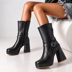 The Monroe Buckle Platform Boots